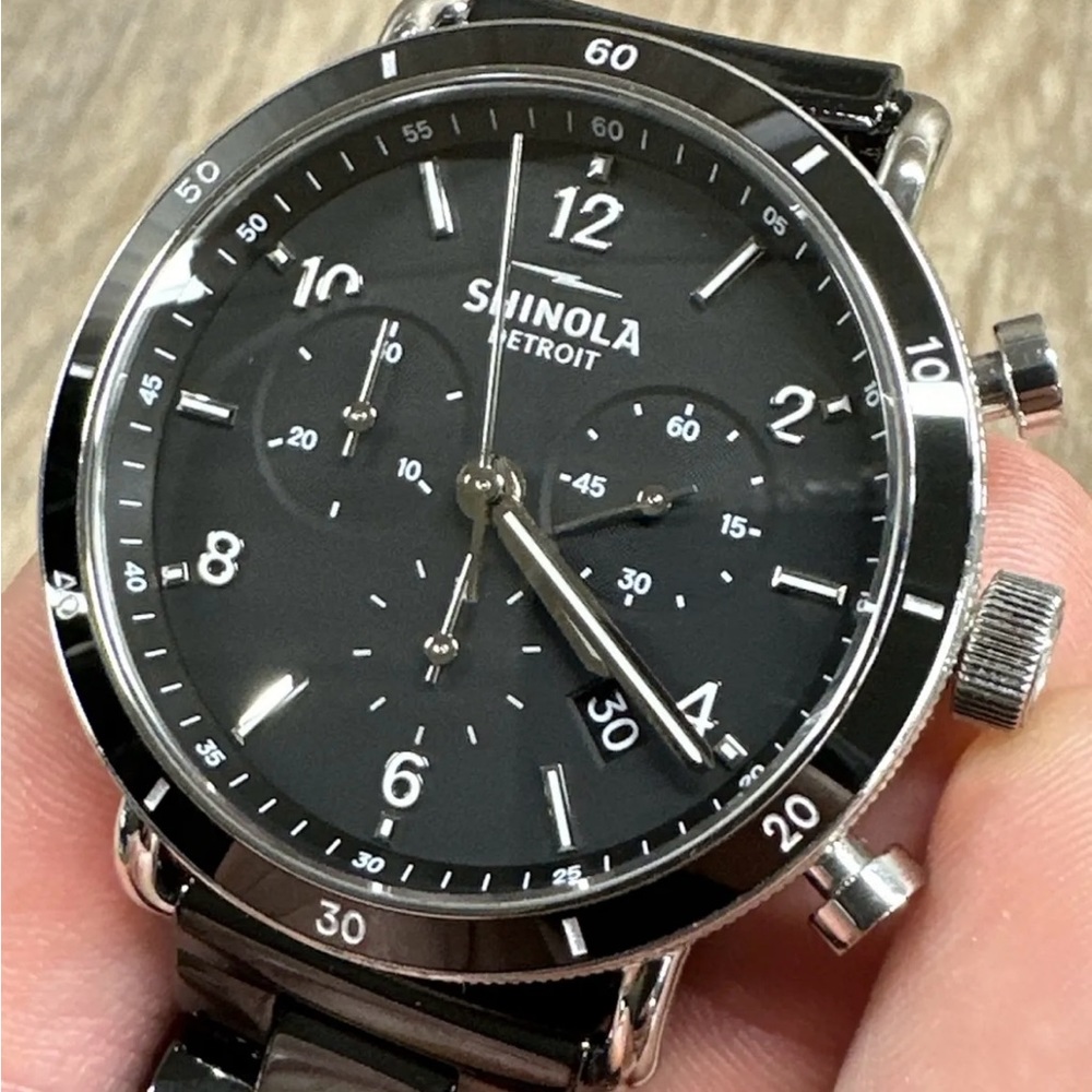 **SOLD** Shinola Canfield Sport Black Ceramic